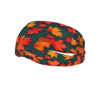 Banda de sudor decorativa deportiva de moda WHJSSF hojas de arce imagen de otoño absorbe la humedad elástica adecuada para ciclismo, yoga correr