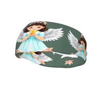 Banda de sudor decorativa deportiva de moda WHJSSF Lindo ángel pequeño imagen absorbe la humedad elástica adecuada para ciclismo, yoga correr