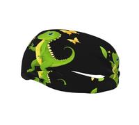 Banda de sudor decorativa deportiva de moda WHJSSF Lizard atrapando mariposas, impresión elástica que absorbe la humedad, adecuada para ciclismo, yoga, correr