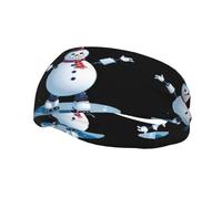 Banda de sudor decorativa deportiva de moda WHJSSF Skating Robot muñeco de nieve impresión absorbente de humedad elástica adecuada para ciclismo, yoga correr