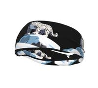 Banda de sudor decorativa deportiva de moda WHJSSF Snow Leopard Patrol Mountain Printing Moisture wicking elastic suitable for cycling yoga running