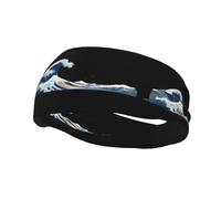 Banda de sudor decorativa deportiva de moda WHJSSF Terrible Waves Impresión absorbente de humedad elástica adecuada para ciclismo, yoga correr