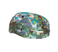 Banda de sudor decorativa deportiva de moda WHJSSF Two Happy koalas patrón absorbente de humedad elástico adecuado para ciclismo, yoga correr