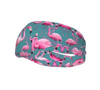 Banda de sudor decorativa deportiva de moda WHJSSF una bandada de flamencos, impresión elástica que absorbe la humedad, adecuada para ciclismo, yoga, correr