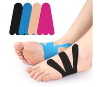 Banda de tobillo de kinesiología precortada, 20 PCS impermeable transpirable pie fasciitis plantar alivio del dolor Bandas atléticas, kinesiología elástica transpirable banda muscular atlética