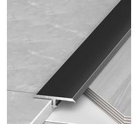 Banda de transición for suelos en forma de T Banda divisoria plana for salvar huecos y umbrales en el suelo barra de transición(Black,12mm L2.7m/9ft)