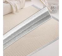 Banda de transición para suelos de PVC, Alfombra autoadhesiva del PVC for tejar el oro de la plata tira transición 1m al 15m(Silver,1m (3.3ft))