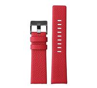 Banda de vigilancia de cuero para diesel DZ7395 DZ7370 DZ7257 DZ7430 Banda de reloj Softhide Strap Store Rivet 24m 26 mm 28 mm para hombres Mujeres (Color: Black Plate Rivet, Tamaño: 28 mm)