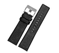 Banda de vigilancia de cuero para diesel DZ7395 DZ7370 DZ7257 DZ7430 Banda de reloj Softhide Strap Store Rivet 24m 26 mm 28 mm para hombres Mujeres (Color: Black Plate Rivet, Tamaño: 28 mm)