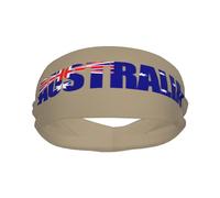 Banda Deportiva con Bandera de Australia, Texto Australiano, Arte de Palabras para Hombres y Mujeres, Banda para el Sudor de algodón Absorbente, Ideal para Yoga y Ciclismo.