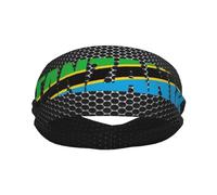 Banda Deportiva con Bandera de Tanzania, Texto en inglés Tanzania Word Art para Hombre y Mujer, Banda para el Sudor de algodón Absorbente, Ideal para Yoga y Ciclismo.