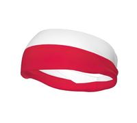 Banda deportiva con estampado de bandera polaca para hombres y mujeres, banda elástica y transpirable