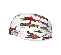 Banda deportiva con estampado de salmón, diadema, divertida, bonita y personalizada, para mujeres y hombres, unisex