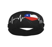 Banda Deportiva con la Bandera de Chile Amo a Chile para Hombre y Mujer, Banda Absorbente de algodón Absorbente, Ideal para Yoga y Ciclismo.