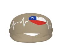 Banda Deportiva con la Bandera de Chile Amo a Chile para Hombre y Mujer, Banda Absorbente de algodón Absorbente, Ideal para Yoga y Ciclismo.