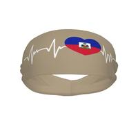 Banda Deportiva con la Bandera de Haití I Love Haiti para Hombre y Mujer, Banda Absorbente de algodón Absorbente, Ideal para Yoga y Ciclismo.