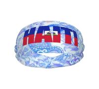Banda Deportiva con la Bandera de Haití, Texto en inglés Hayti Word Art para Hombre y Mujer, Banda para el Sudor de algodón Absorbente, Ideal para Yoga y Ciclismo.