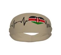 Banda Deportiva con la Bandera de Kenia I Love Kenya para Hombre y Mujer, Banda Absorbente de algodón Absorbente, Ideal para Yoga y Ciclismo.