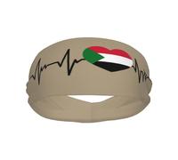 Banda Deportiva con la Bandera de Sudán I Love Sudan para Hombre y Mujer, Banda Absorbente de algodón Absorbente, Ideal para Yoga y Ciclismo.