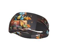 Banda deportiva de moda para el sudor WHJSHOP Beautiful Little Dinosaur Cake Printed Headbands Absorb sweat for men and women