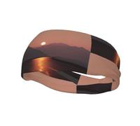 Banda deportiva de moda para el sudor WHJSHOP Sunset on the road estampada, absorbe el sudor para hombres y mujeres