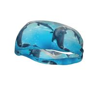 Banda deportiva de moda para el sudor YUGTAEE Winter the Dolphin Picture Diademas que absorben el sudor para hombres y mujeres