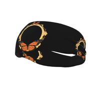 Banda deportiva decorativa para el sudor con diseño de mariposa WHJSSF en el marco de fotos, impresión elástica que absorbe la humedad, adecuada para ciclismo, yoga, correr