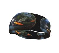 Banda deportiva decorativa para el sudor de cristal WHJSSF con patrón de luciérnaga que absorbe la humedad, adecuada para ciclismo, yoga, correr