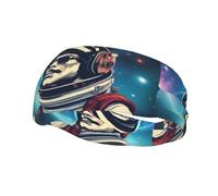 Banda deportiva decorativa para el sudor de WHJSSF Cool Man in Outer Space Galaxy, imagen que absorbe la humedad, elástica, adecuada para ciclismo, yoga, correr