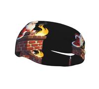 Banda deportiva decorativa para el sudor de WHJSSF Papá Noel en la chimenea, impresión elástica que absorbe la humedad, adecuada para ciclismo, yoga, correr