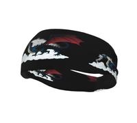 Banda deportiva decorativa para el sudor HJFCZH Dragón rodeado de humo, estampado elástico que absorbe la humedad, adecuado para ciclismo, yoga, correr