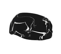 Banda deportiva decorativa para el sudor HJFCZH Fierce Wolf, trazos simples, estampados elásticos que absorben la humedad, adecuados para ciclismo, yoga, correr