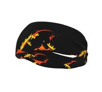Banda deportiva decorativa para el sudor HJFCZH Fire Dragon Under the Volcano Estampados elásticos que absorben la humedad, adecuados para ciclismo, yoga, correr