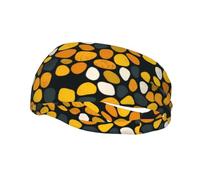 Banda deportiva decorativa para el sudor QQOUPP con estampado de guijarros amarillos, elástica que absorbe la humedad, adecuada para ciclismo, yoga, correr