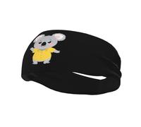 Banda deportiva decorativa para el sudor QQOUPP Koala con texto en inglés "Hello Hello Printed moisture wicking elastic suitable for cycling yoga running