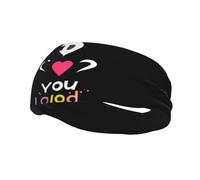 Banda deportiva decorativa para el sudor QQOUPP Love you with all your heart estampada que absorbe la humedad elástica adecuada para ciclismo, yoga, correr