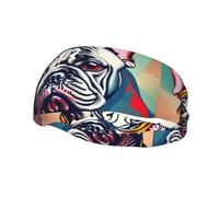 Banda deportiva decorativa para el sudor WHJSSF Bulldog Francés con imagen de perro, absorbe la humedad, elástica, adecuada para ciclismo, yoga, correr