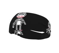 Banda deportiva decorativa para el sudor WHJSSF con bonito patrón de muñeca de cebra que absorbe la humedad, elástica adecuada para ciclismo, yoga, correr