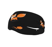 Banda deportiva decorativa para el sudor WHJSSF de dibujos animados de zorro naranja con estampado de zorro elástico que absorbe la humedad, adecuado para ciclismo, yoga, correr