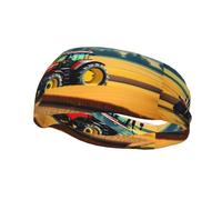 Banda deportiva decorativa para el sudor WHJSSF Farm Tractor Harvest Picture Moisture wicking Elastic suitable for cycling yoga running