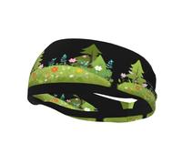 Banda deportiva decorativa para el sudor WHJSSF Little Flowers in the Forest Impresión elástica que absorbe la humedad, adecuada para ciclismo, yoga, correr