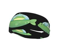 Banda deportiva decorativa para el sudor WHJSSF Little Frog in the Submarine. Impresión elástica que absorbe la humedad, adecuada para ciclismo, yoga, correr