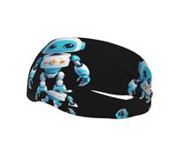 Banda deportiva decorativa para el sudor YYHWHJDE con bonito diseño de robot azul para hombres y mujeres