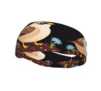 Banda deportiva decorativa para el sudor YYHWHJDE Little Sparrow in the flower bed Pattern Diademas para hombres y mujeres