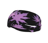 Banda deportiva decorativa para el sudor YYHWHJDE Misty Purple Maple Leaves Pattern Diademas para hombres y mujeres
