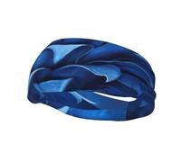 Banda deportiva deportiva con estampado de piña azul para hombres y mujeres, diadema elástica y transpirable