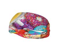 Banda deportiva elástica con estampado de café y donas para hombres y mujeres, para correr, baloncesto, gimnasio, más banda para el sudor