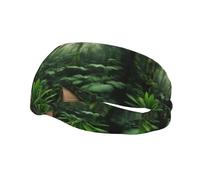 Banda deportiva elástica con estampado de selva tropical para hombres y mujeres, para correr, baloncesto, gimnasio, más banda para el sudor