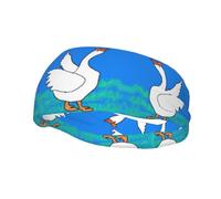 Banda deportiva estampada White Goose Spread its Wings, detiene rápidamente la transpiración, adecuada para fitness y deportes de ocio