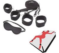 Banda Deportiva Multifuncional Ajustable De Yoga Interior No Lineal De Nylon A Rayas Negras Con Venda Para Dormir - D2